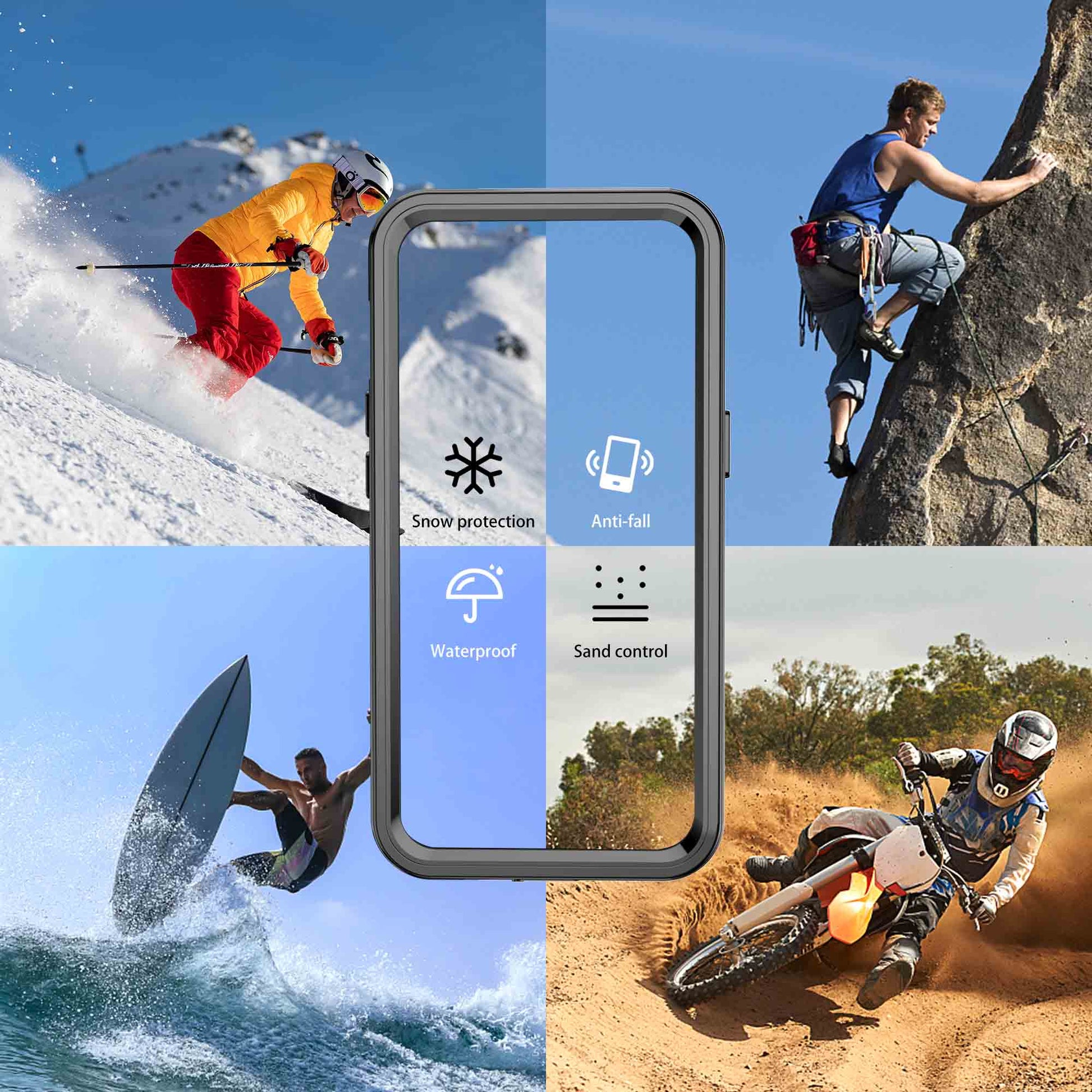 Ultramarine Technology IP68 Waterproof Rugged Phone Case with Magnetic Function & Screen Protector - iPhone 14 Pro Max