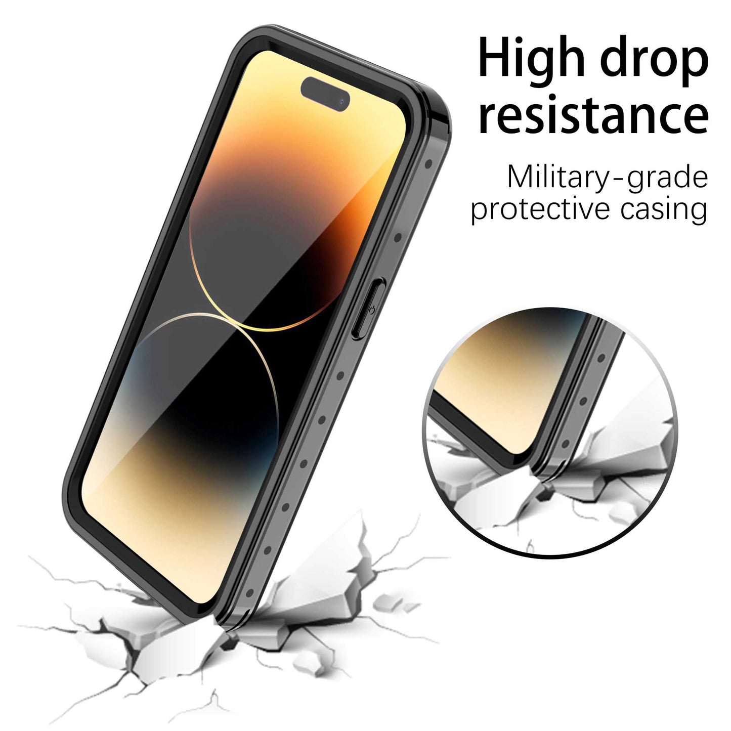 Ultramarine Technology IP68 Waterproof Rugged Phone Case with Magnetic Function & Screen Protector - iPhone 14 Pro Max