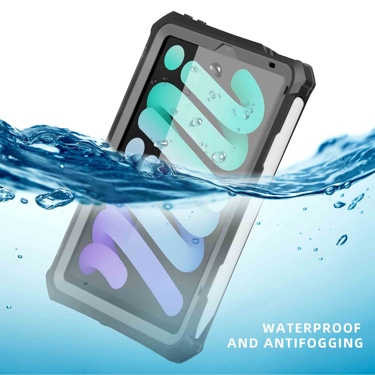 Ultramarine Technology with IP68 Waterproof Tablet Case with Stylus Slot & Lanyard