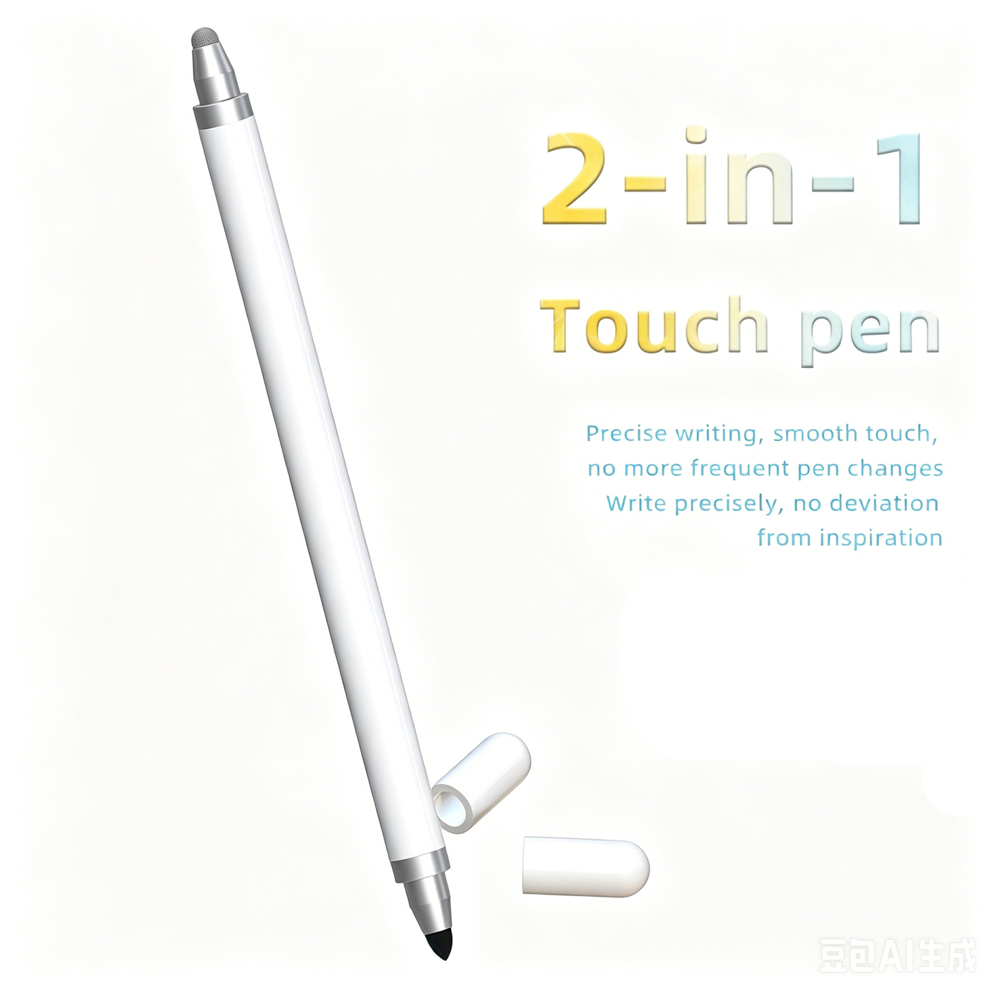 Ultramarine Technology iPad iPhone Android Commander Gradient 2-in-1 Capacitive Stylus Pen White Color