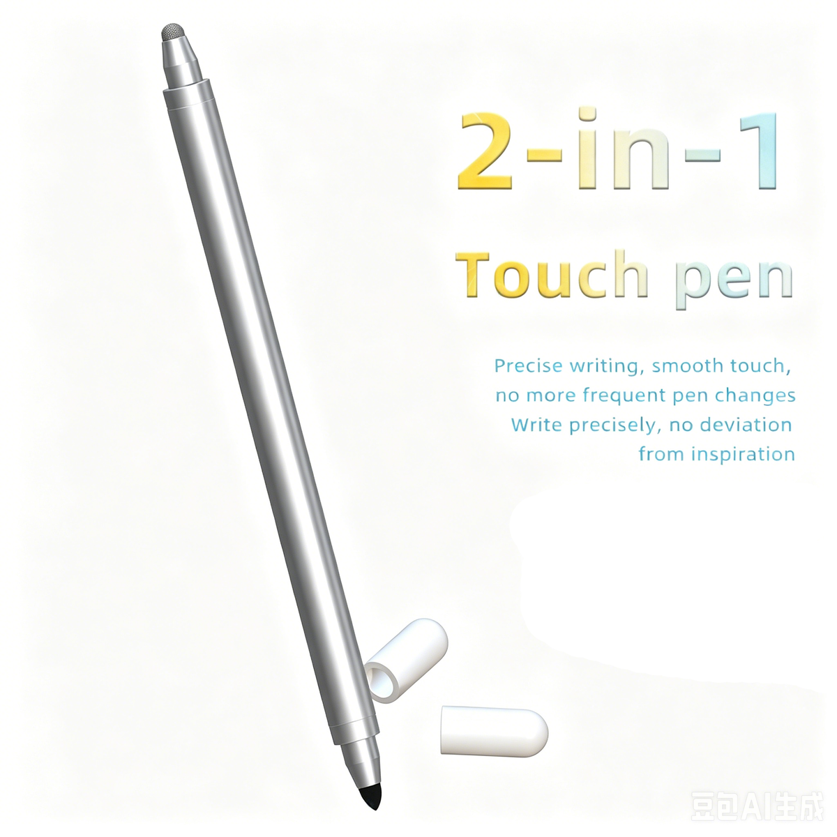 Ultramarine Technology iPad iPhone Android Commander Gradient 2-in-1 Capacitive Stylus Pen Silver Color
