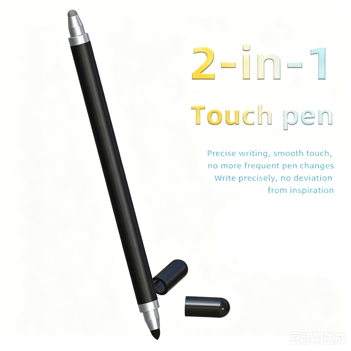Ultramarine Technology iPad iPhone Android Commander Gradient 2-in-1 Capacitive Stylus Pen Black Color