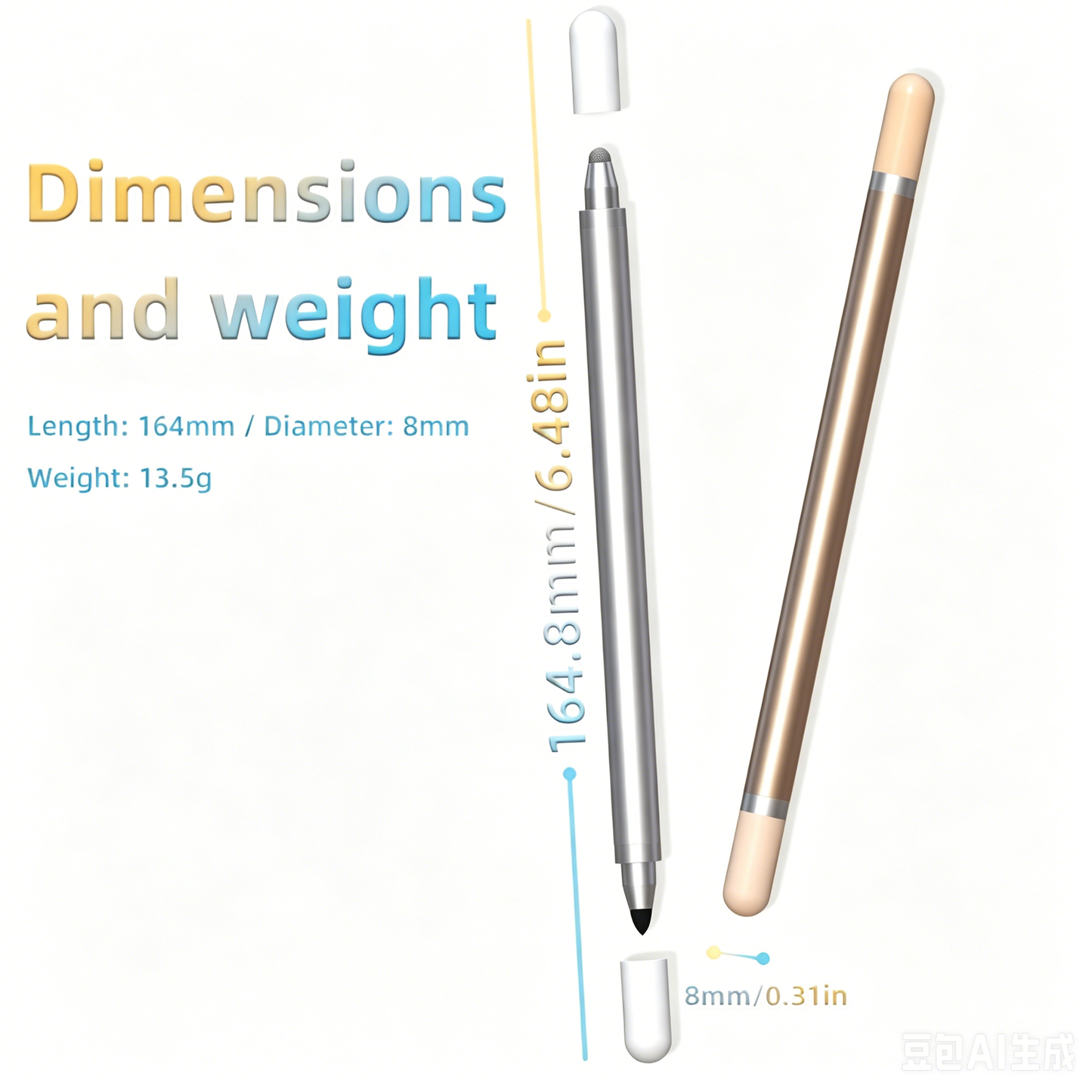 Ultramarine Technology iPad iPhone Android Commander Gradient 2-in-1 Capacitive Stylus Pen Long 16.4cm