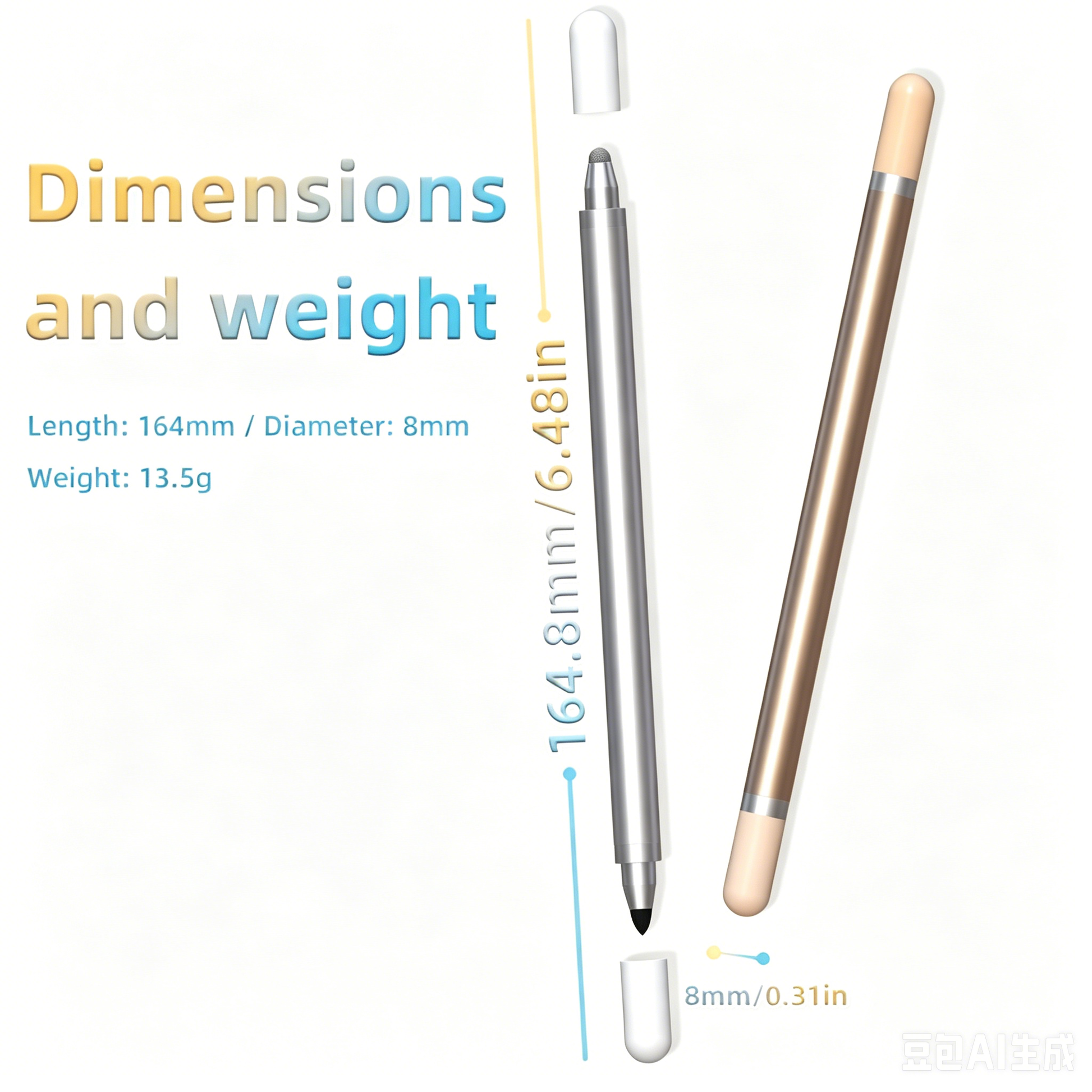 Ultramarine Technology iPad iPhone Android Commander Gradient 2-in-1 Capacitive Stylus Pen Long 16.4cm