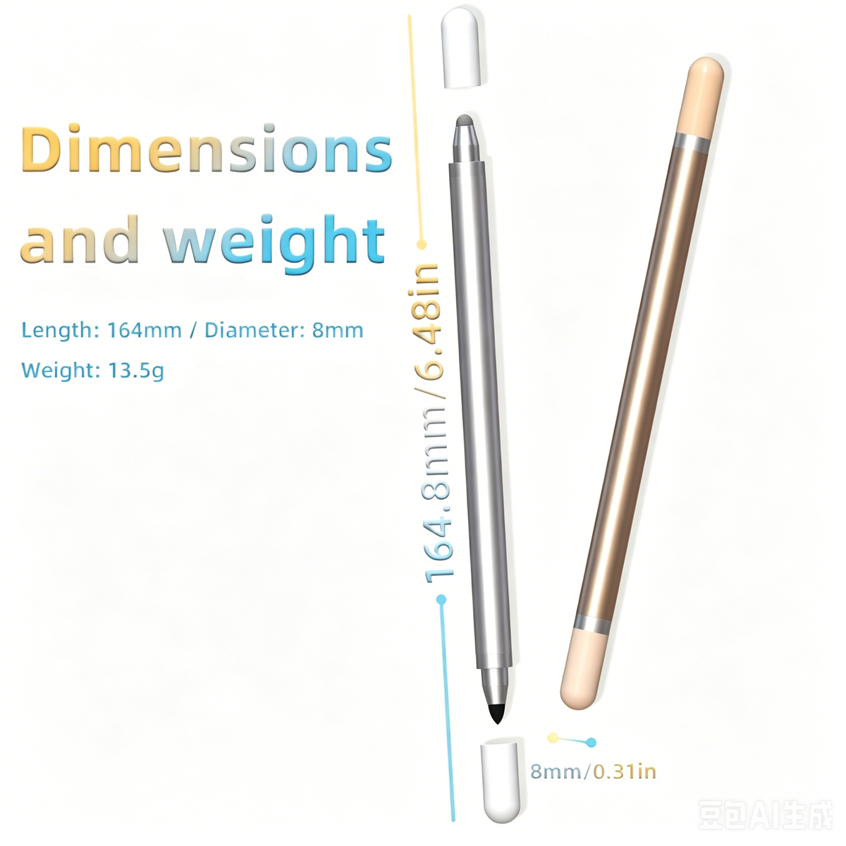 Ultramarine Technology iPad iPhone Android Commander Gradient 2-in-1 Capacitive Stylus Pen Long 16.4cm