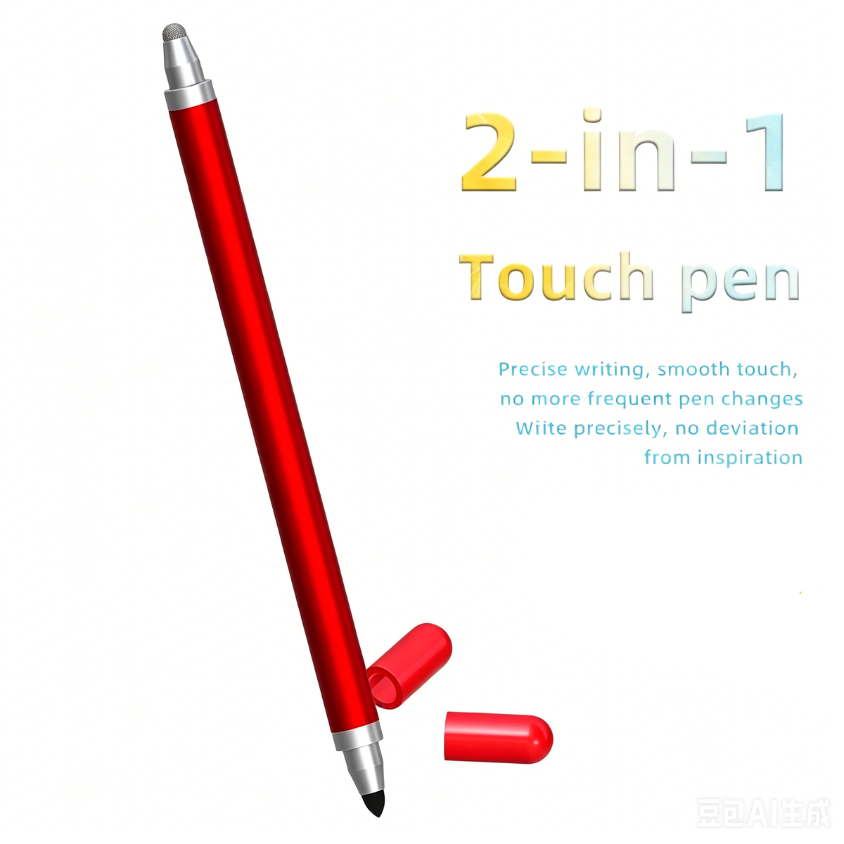 Ultramarine Technology iPad iPhone Android Commander Gradient 2-in-1 Capacitive Stylus Pen Red Color