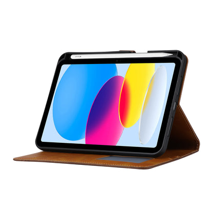 Buckle Retro Leather iPad 10 Case Stand Multi-card Slots