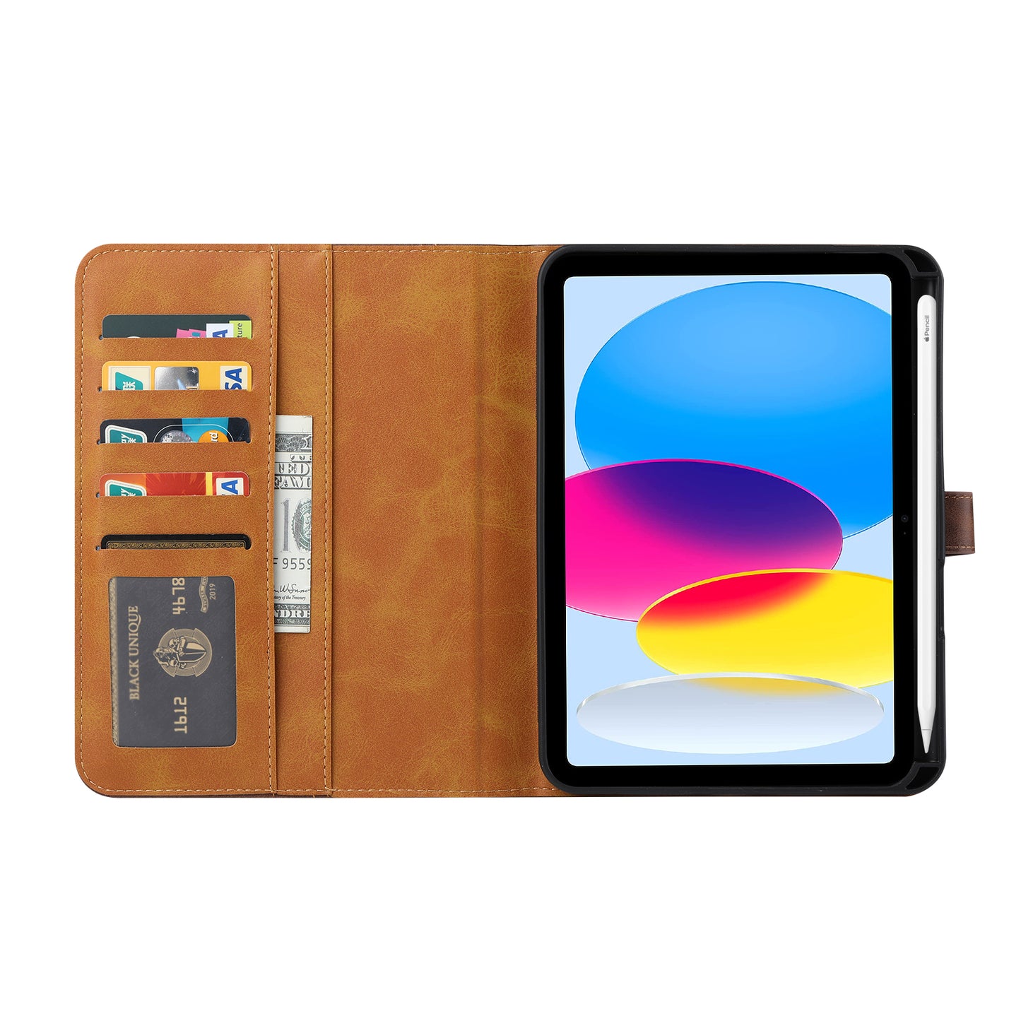 Buckle Retro Leather iPad 10 Case Stand Multi-card Slots