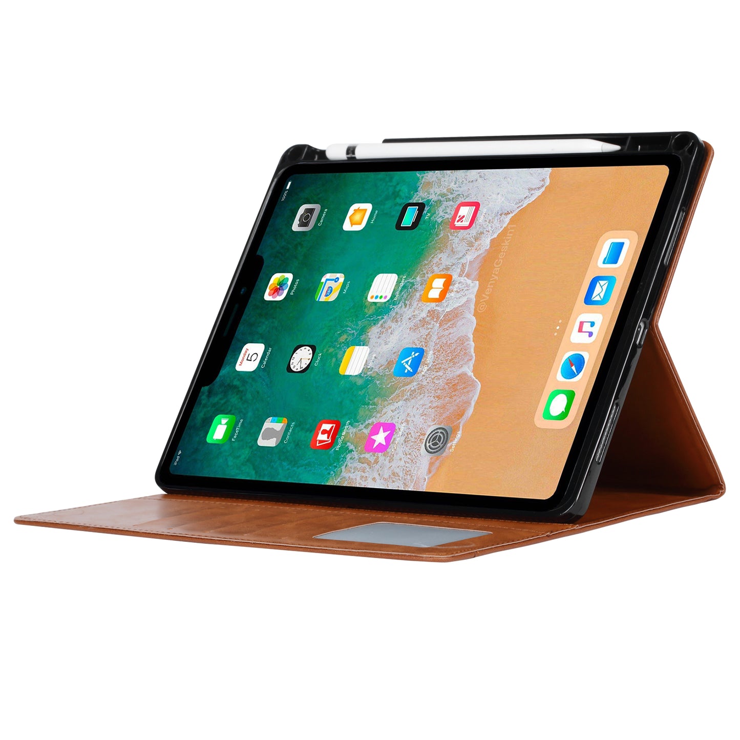 Classical Knead Leather iPad 10 Case with Notes Pocket