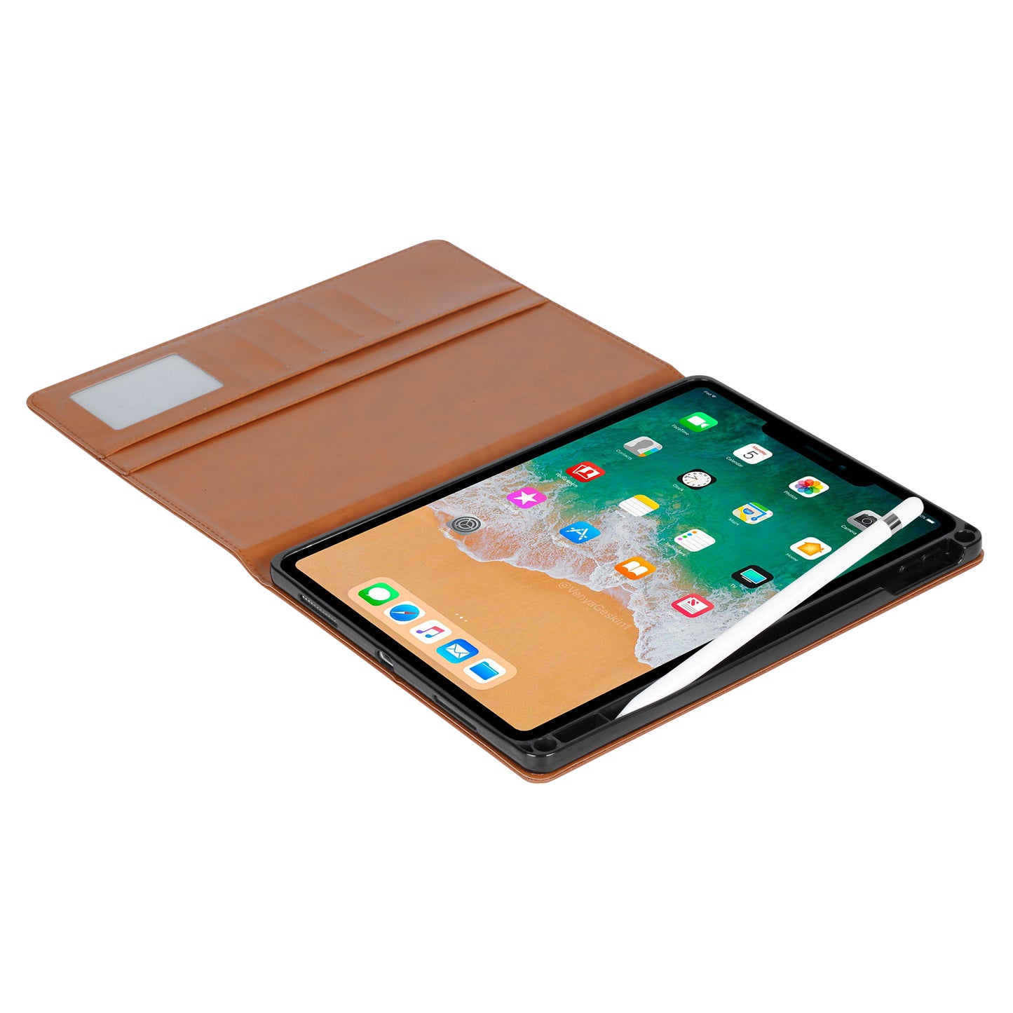 Classical Knead Leather iPad 10 Case with Notes Pocket