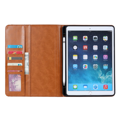 Classical Knead Leather iPad 6 Case with Notes Pocket