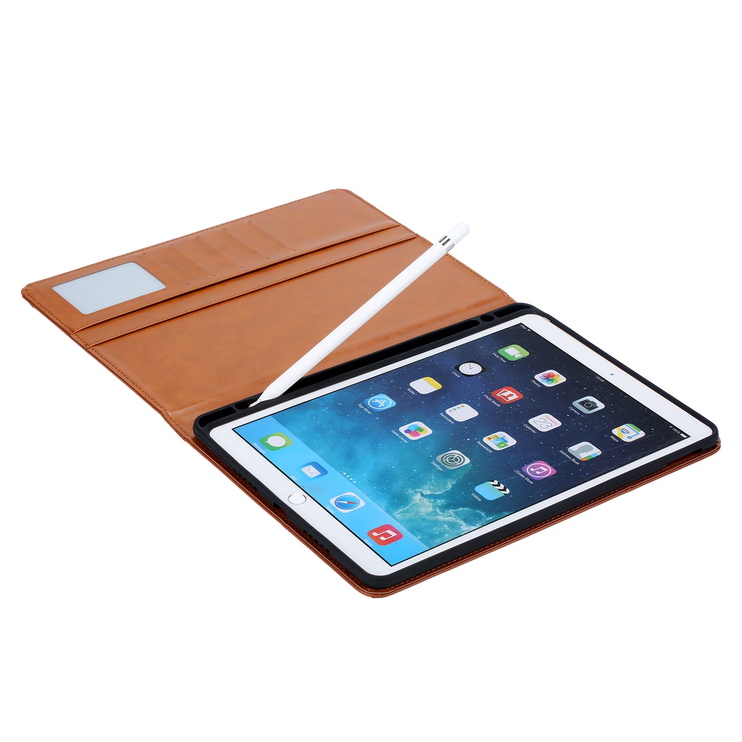 Classical Knead Leather iPad 6 Case with Notes Pocket