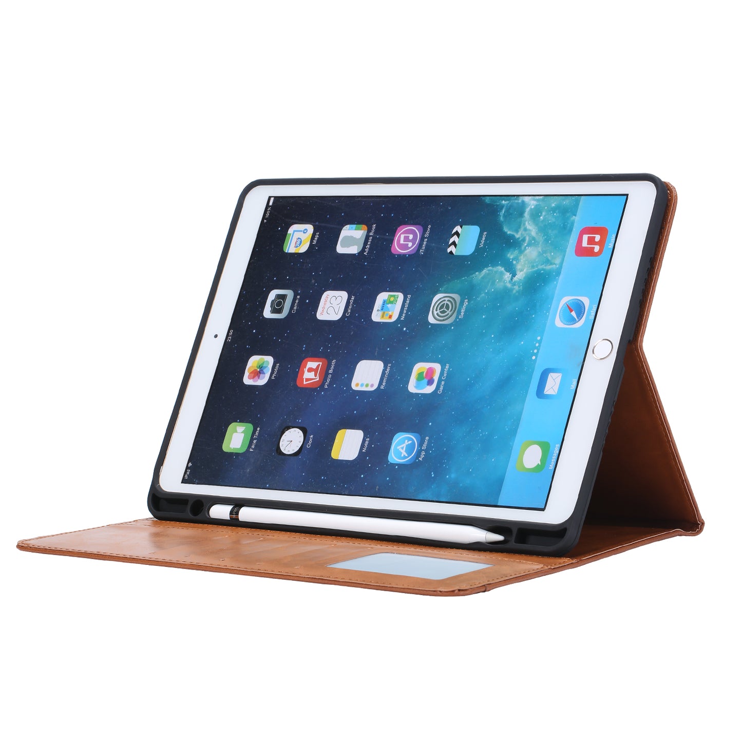 Classical Knead Leather iPad 6 Case with Notes Pocket