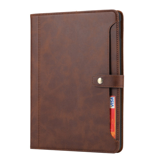 Buckle Retro Leather iPad 7 Case Stand Multi-card Slots