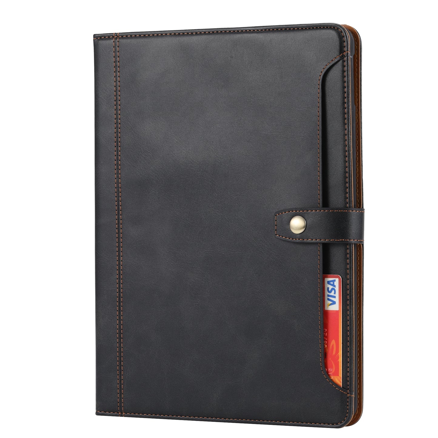 Buckle Retro Leather iPad 8 Case Stand Multi-card Slots