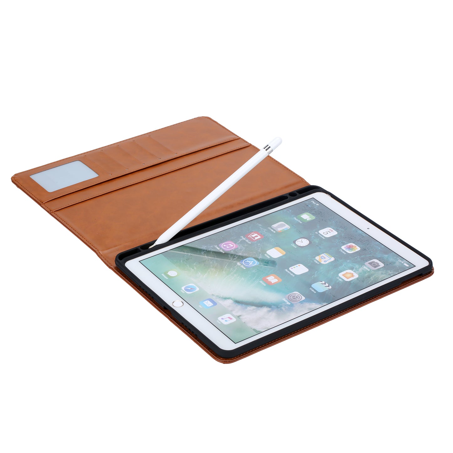 Classical Knead Leather iPad 9 Case with Notes Pocket