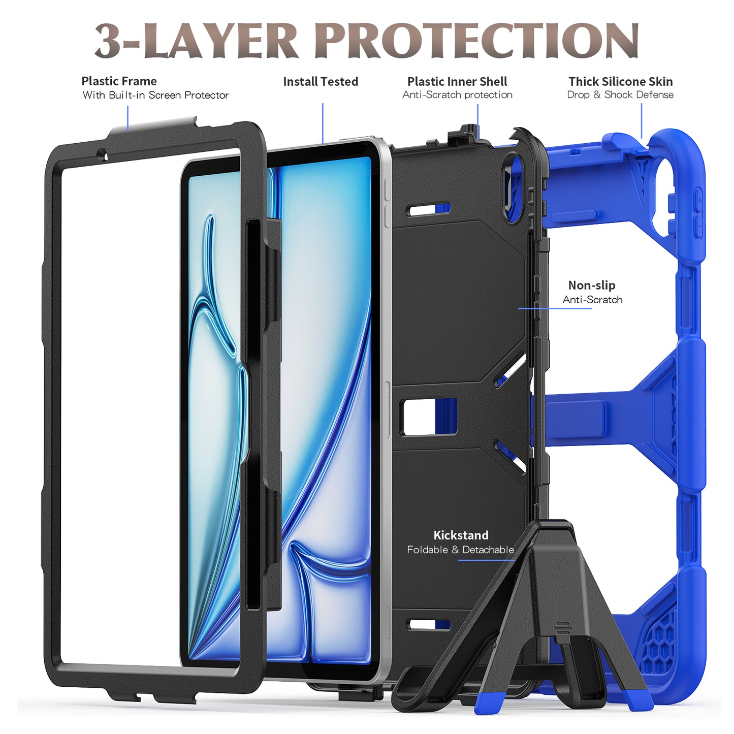 Tough Box Built-in Screen Protector iPad Air 6 11" Case Shockproof