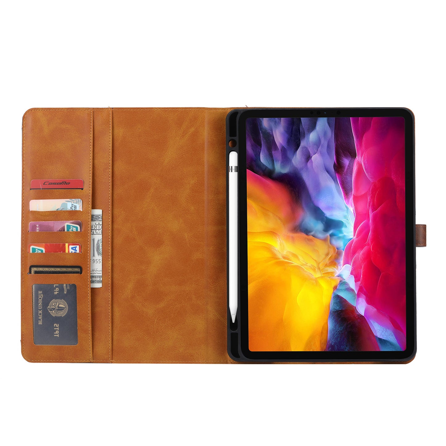 Buckle Retro Leather iPad Air 5 Case Stand Multi-card Slots