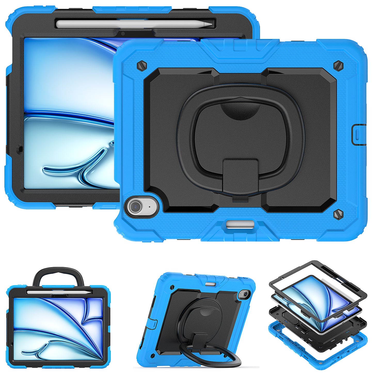 Tough Handle Grip Hook iPad Air 11 (2024) Case Rotatable Stand