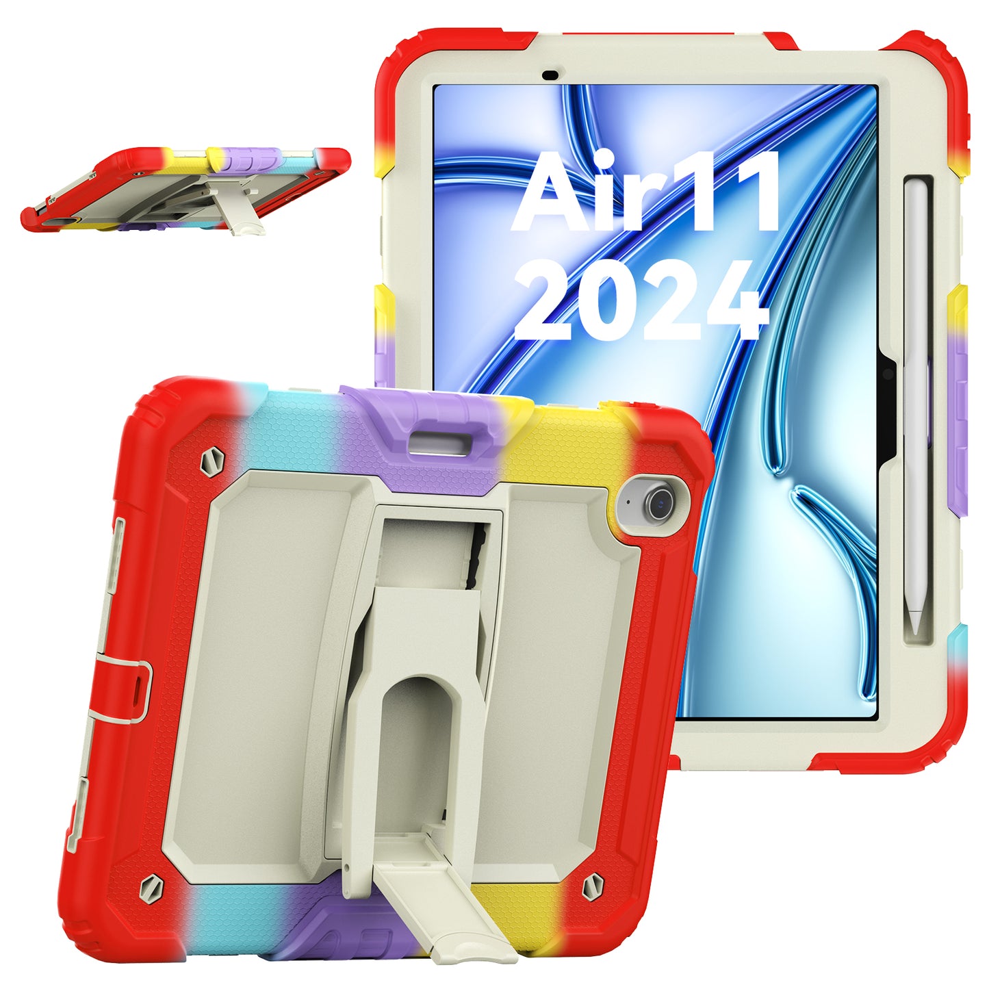 Kickstand Built-in Screen Protector iPad Air 11 (2024) Case Shoulder Strap