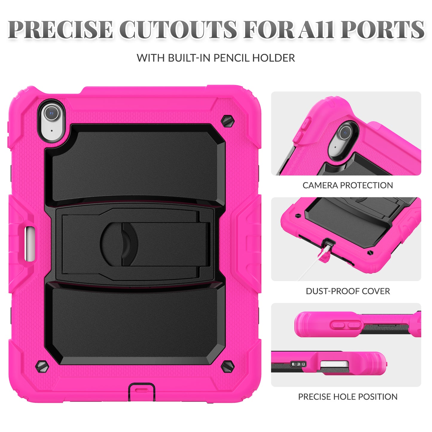 Kickstand Built-in Screen Protector iPad Air 11 (2024) Case Shoulder Strap