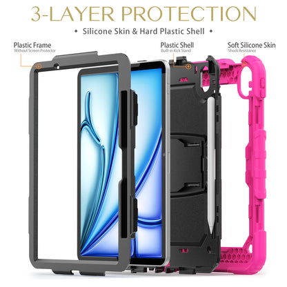 Kickstand Built-in Screen Protector iPad Air 11 (2024) Case Shoulder Strap