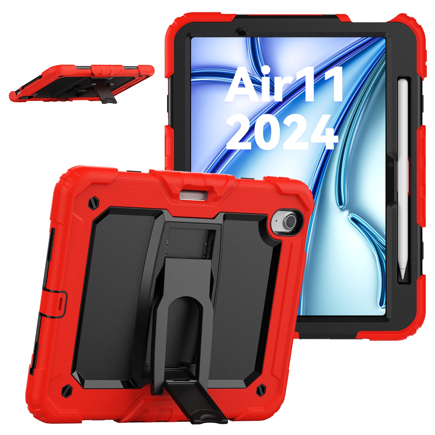 Kickstand Built-in Screen Protector iPad Air 11 (2024) Case Shoulder Strap