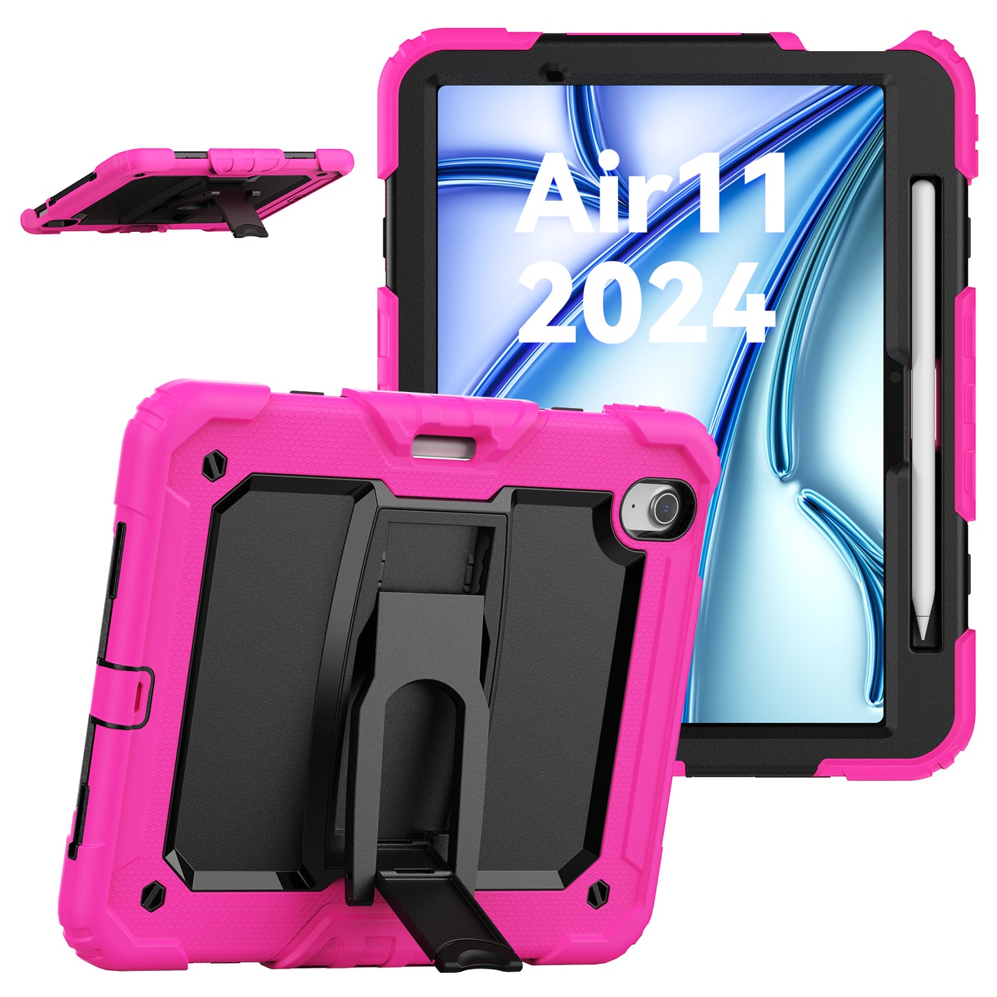 Kickstand Built-in Screen Protector iPad Air 11 (2024) Case Shoulder Strap