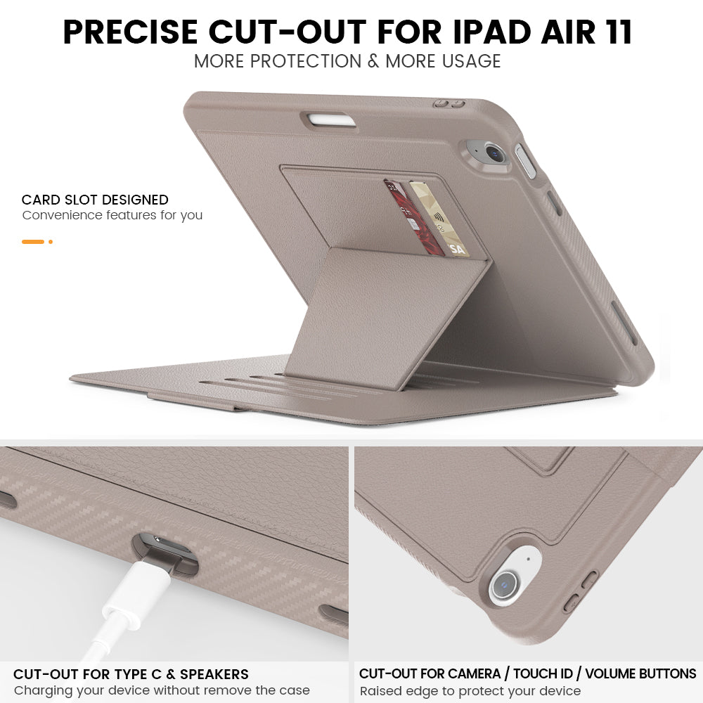 Smart Multiple Wallet Stand iPad Air 6 11" Case Leather