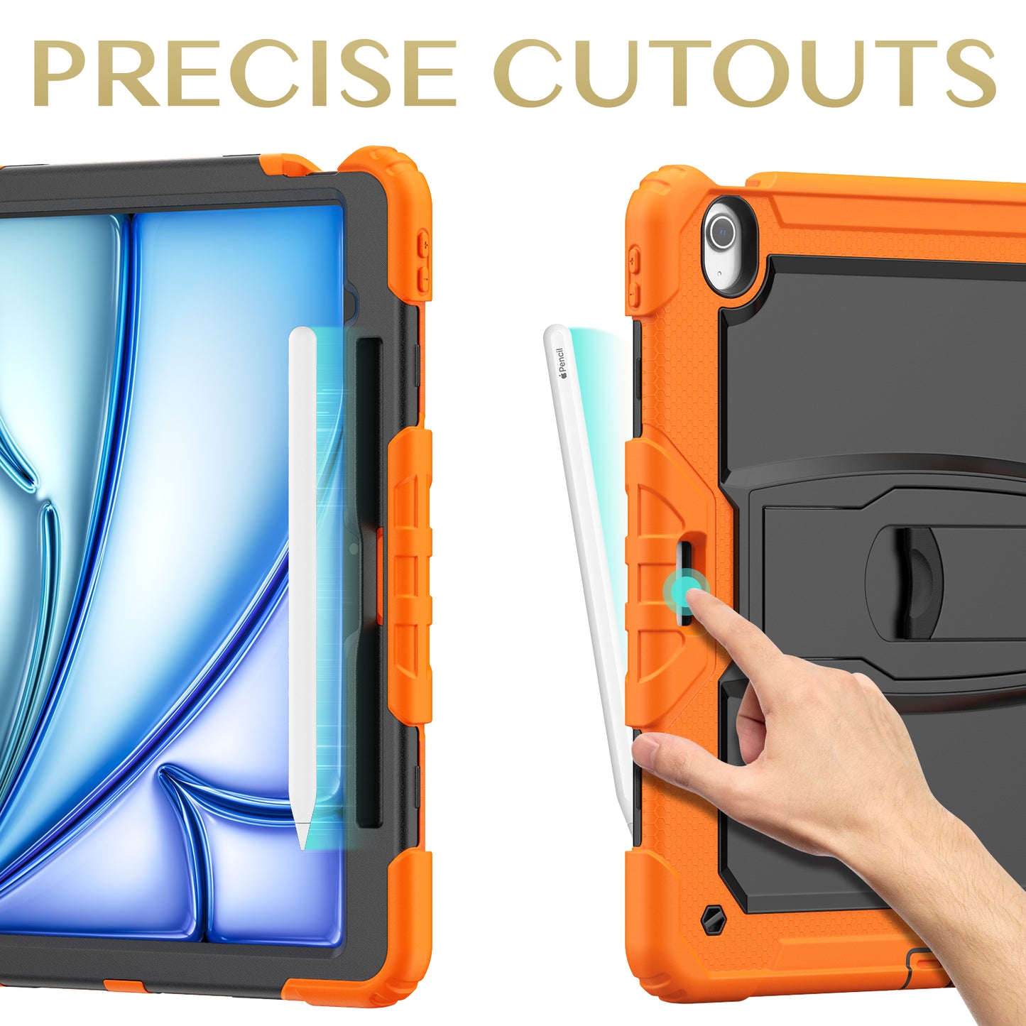 Kickstand Built-in Screen Protector iPad Air 6 13" Case Shoulder