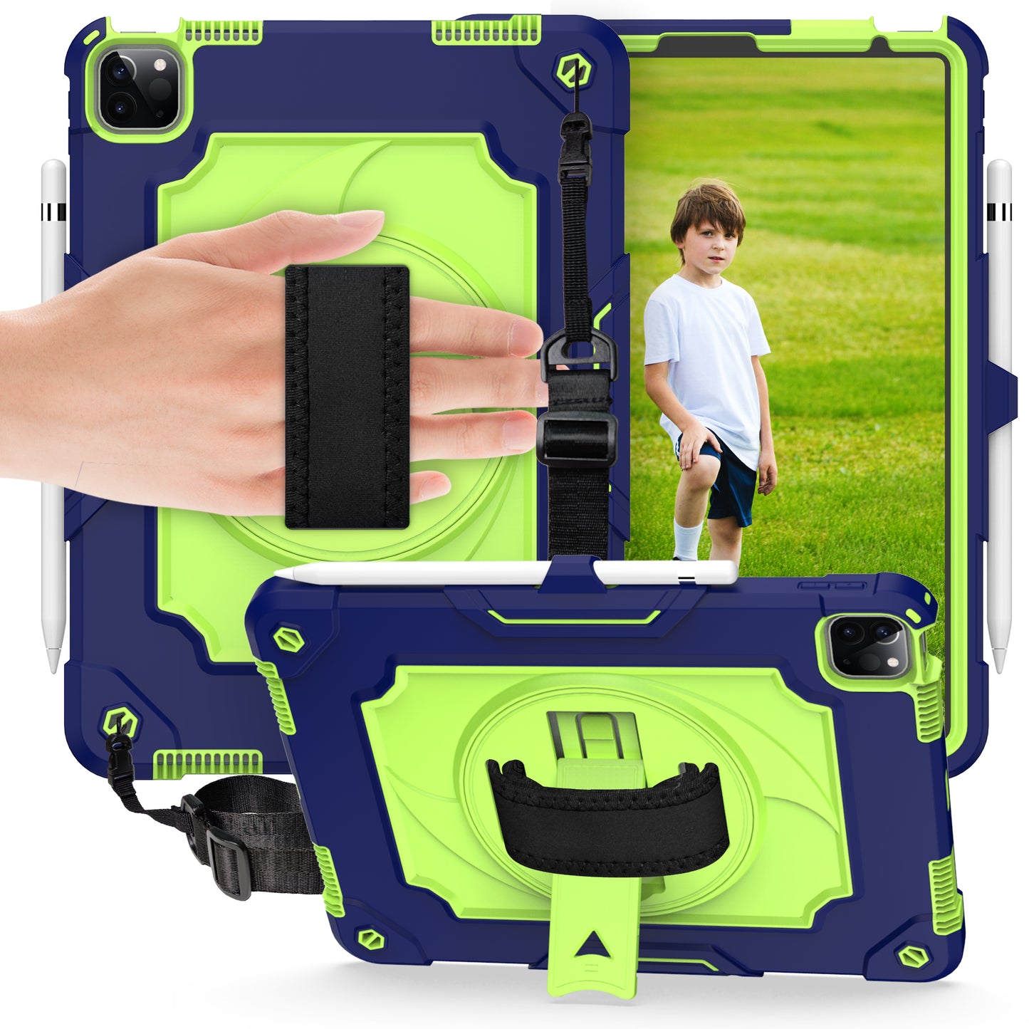 Darts Rotation iPad Air 4 Case Supper Protection Hand Strap