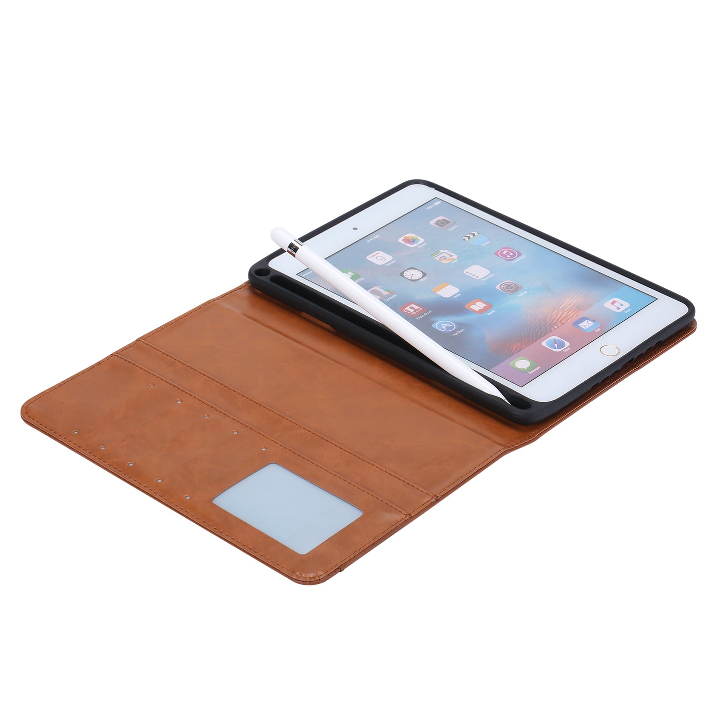 Classical Knead Leather iPad Mini 4 Case with Notes Pocket