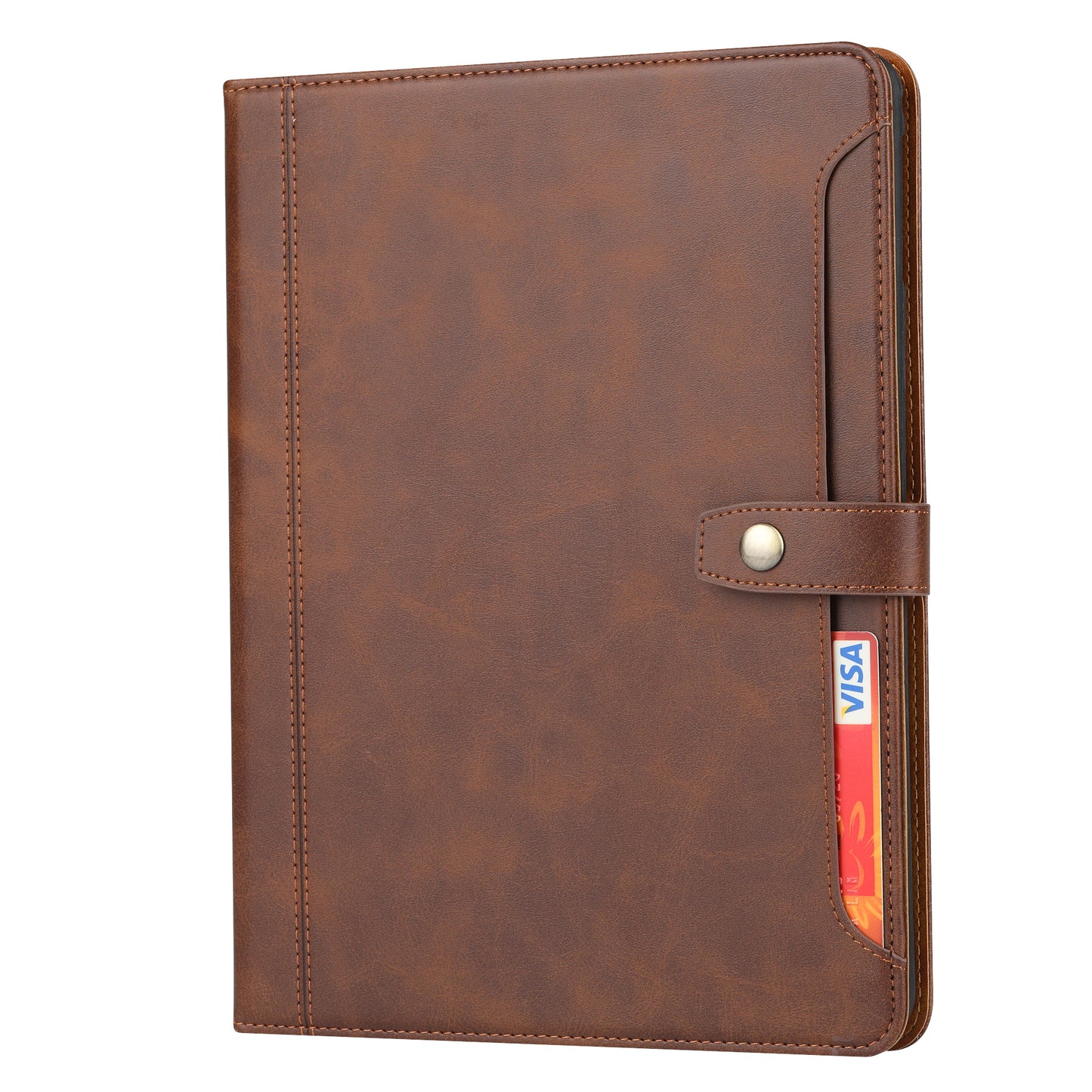 Buckle Retro Leather iPad 5 Case Stand Multi-card Slots