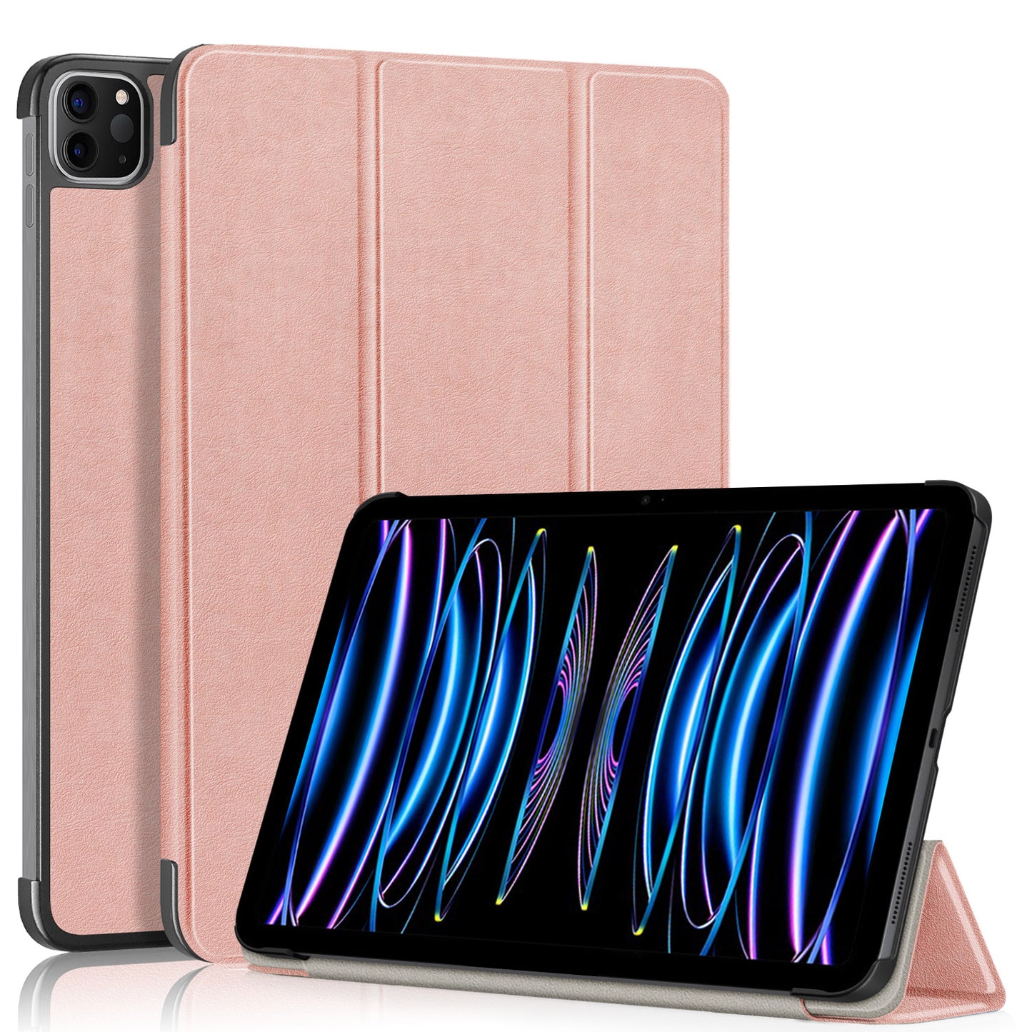 Tri-fold Caster Leather Apple iPad Pro 11 (2024) Case Hard Shell Slim