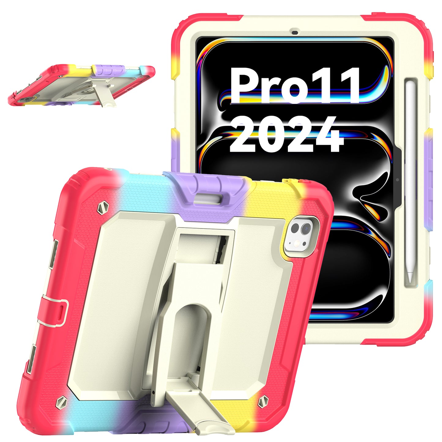 Kickstand Built-in Screen Protector iPad Pro 11 (2024) Case Shoulder