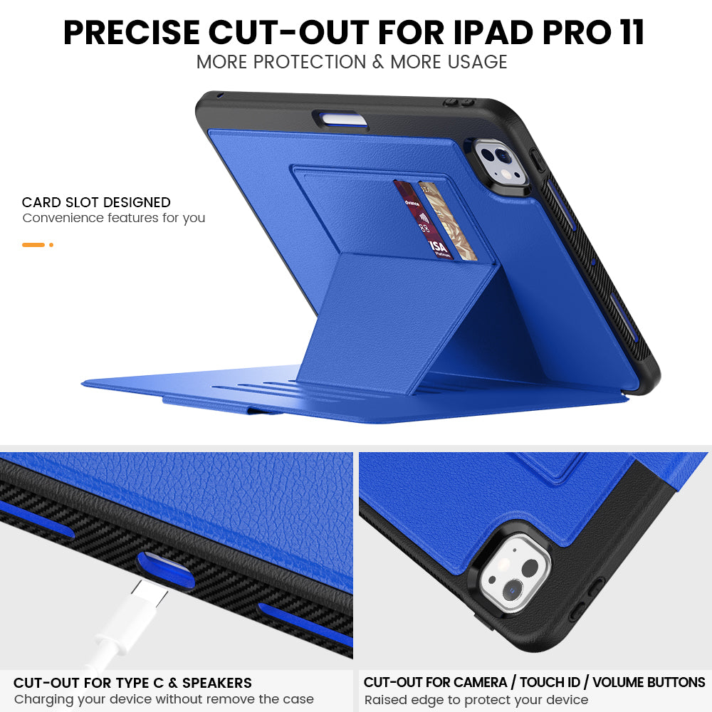 Smart Multiple Wallet Stand iPad Pro 11 2024 Case Leather