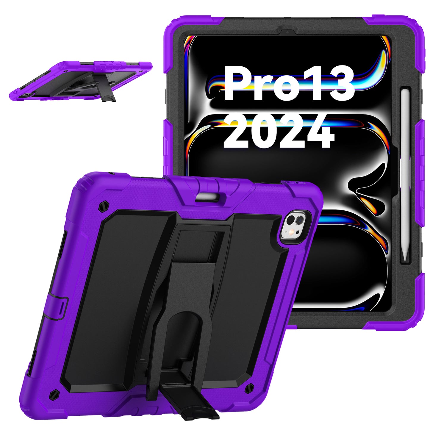 Kickstand Built-in Screen Protector iPad Pro 13 2024 Case Shoulder