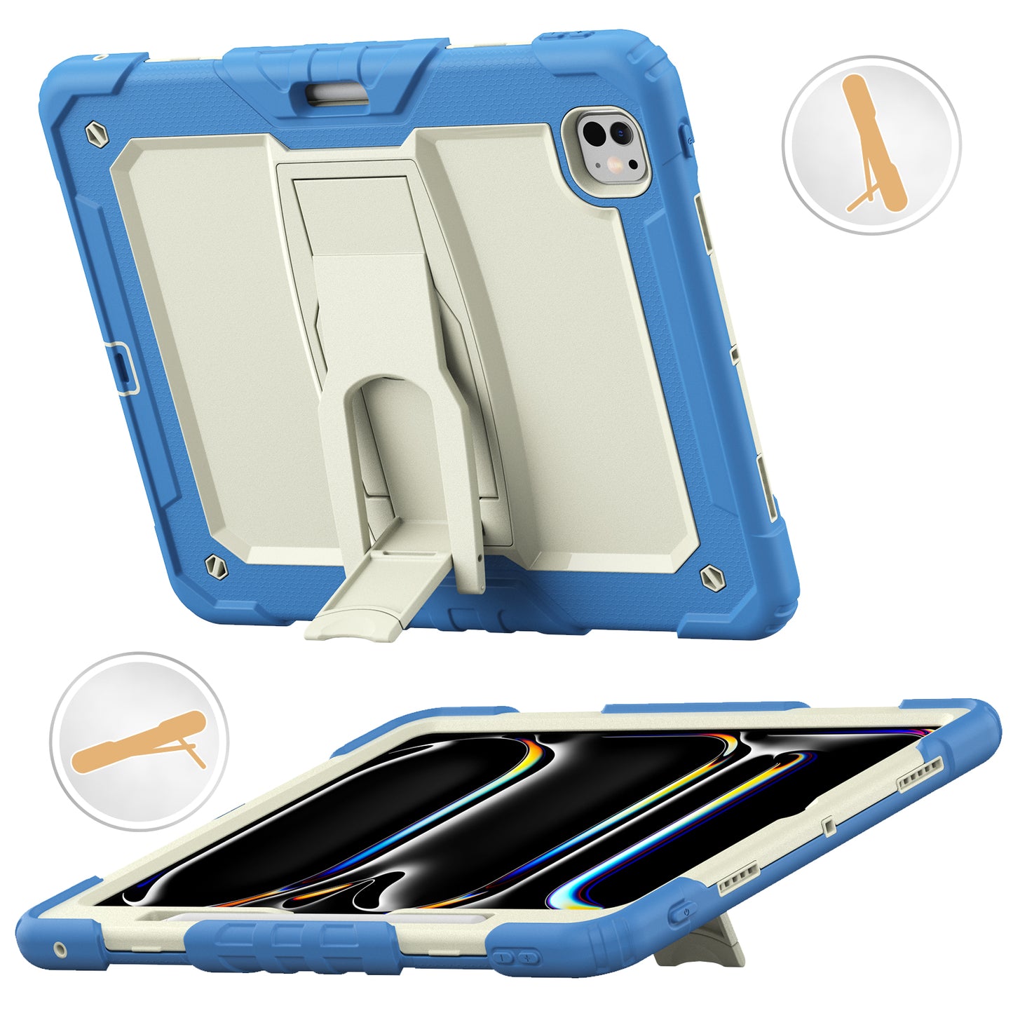 Kickstand Built-in Screen Protector iPad Pro 13 2024 Case Shoulder