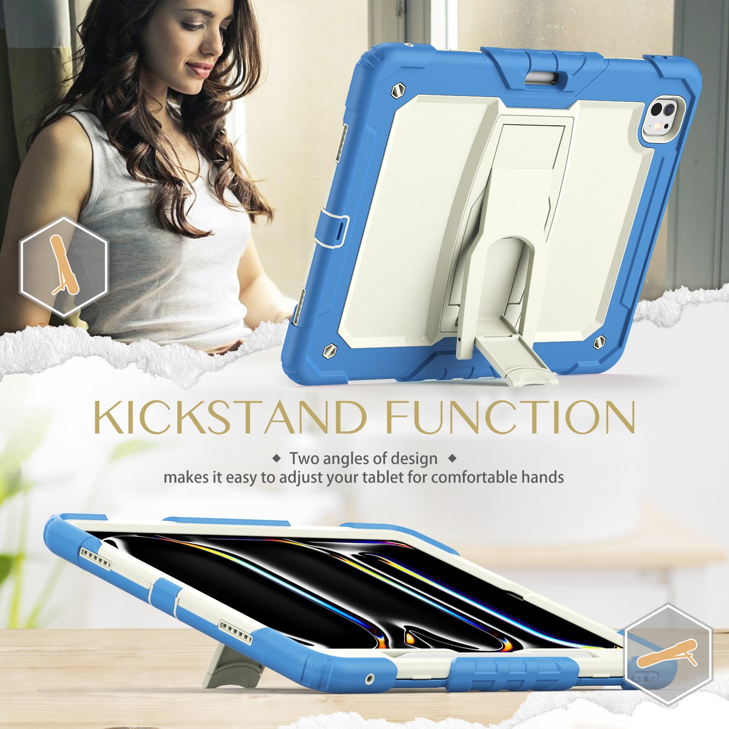 Kickstand Built-in Screen Protector iPad Pro 13 2024 Case Shoulder