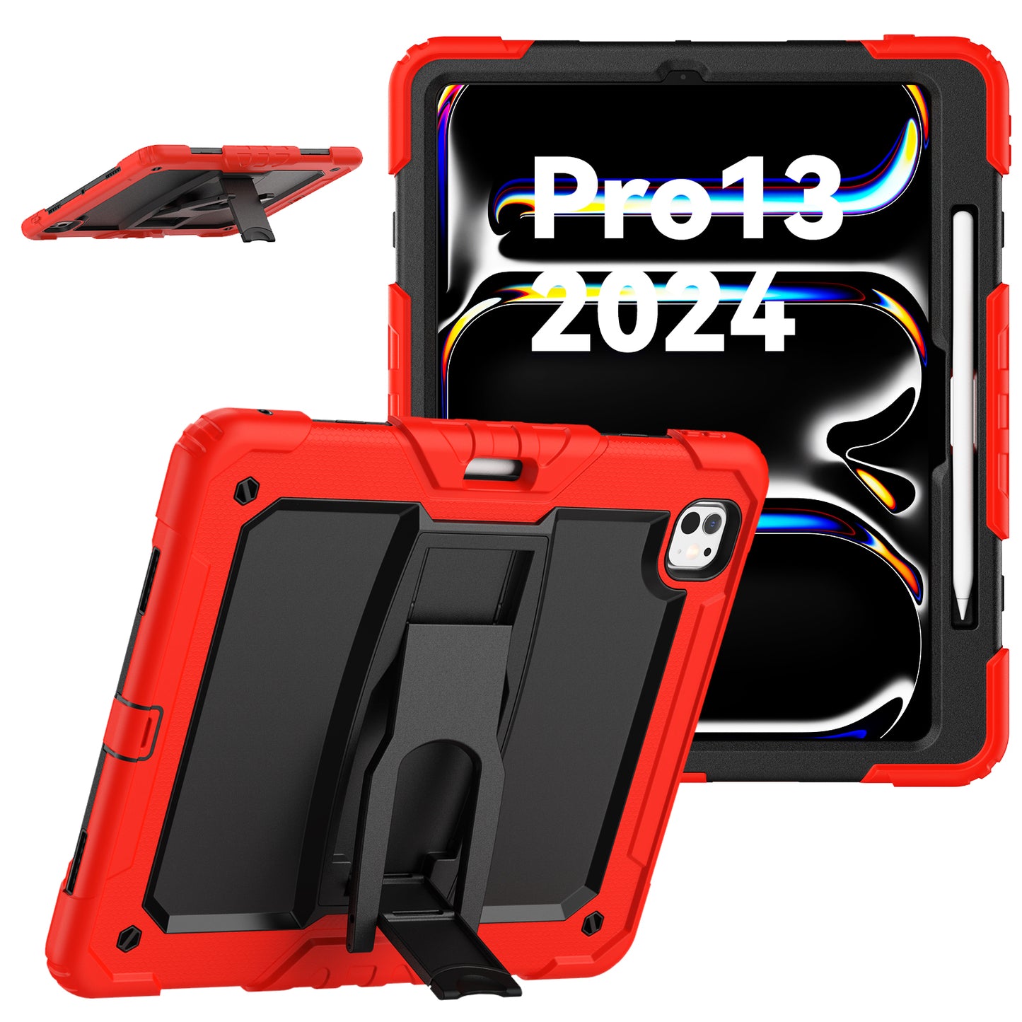 Kickstand Built-in Screen Protector iPad Pro 13 2024 Case Shoulder