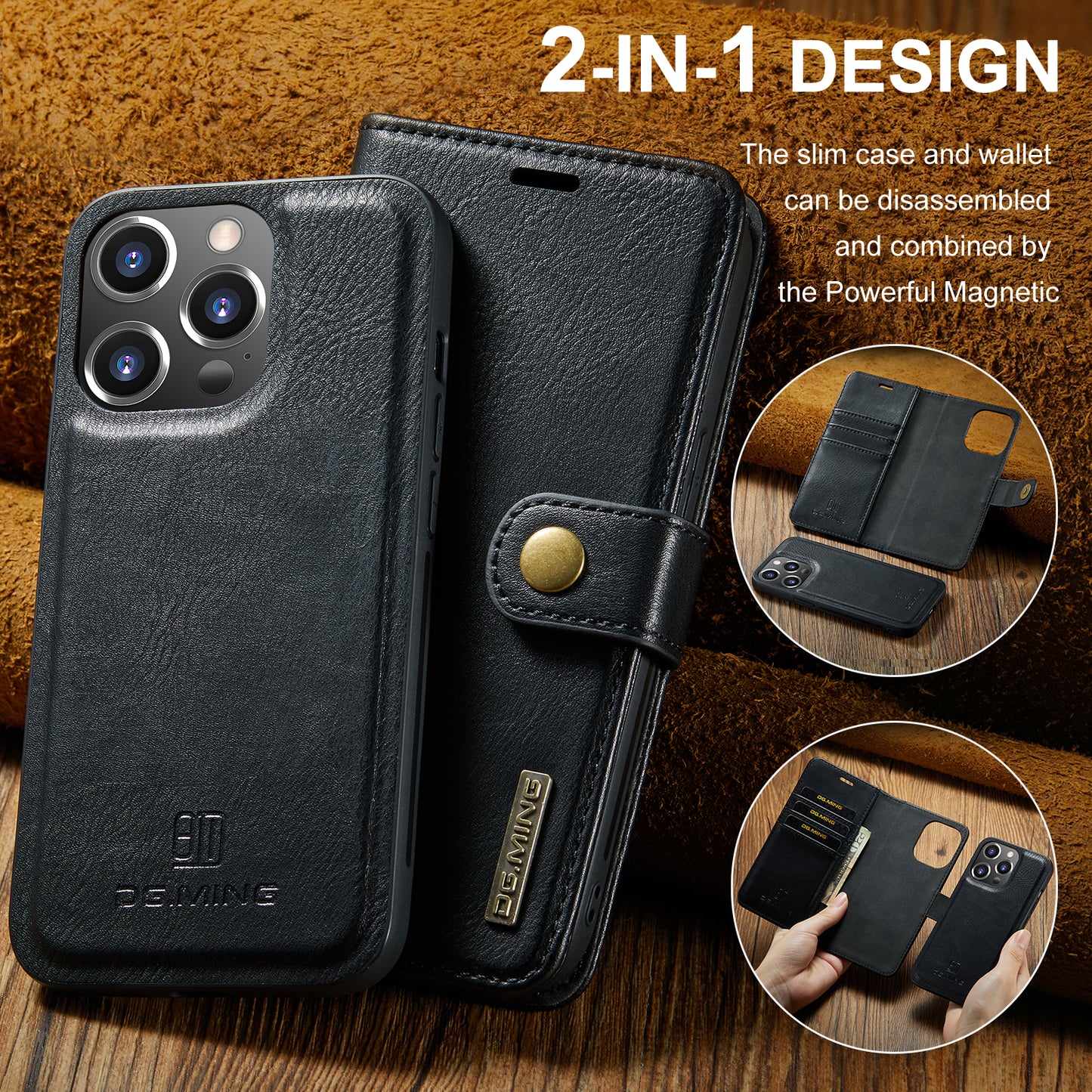 Wallet Detachable 2 In 1 Buckle iPhone 13 Pro Case Magnetic