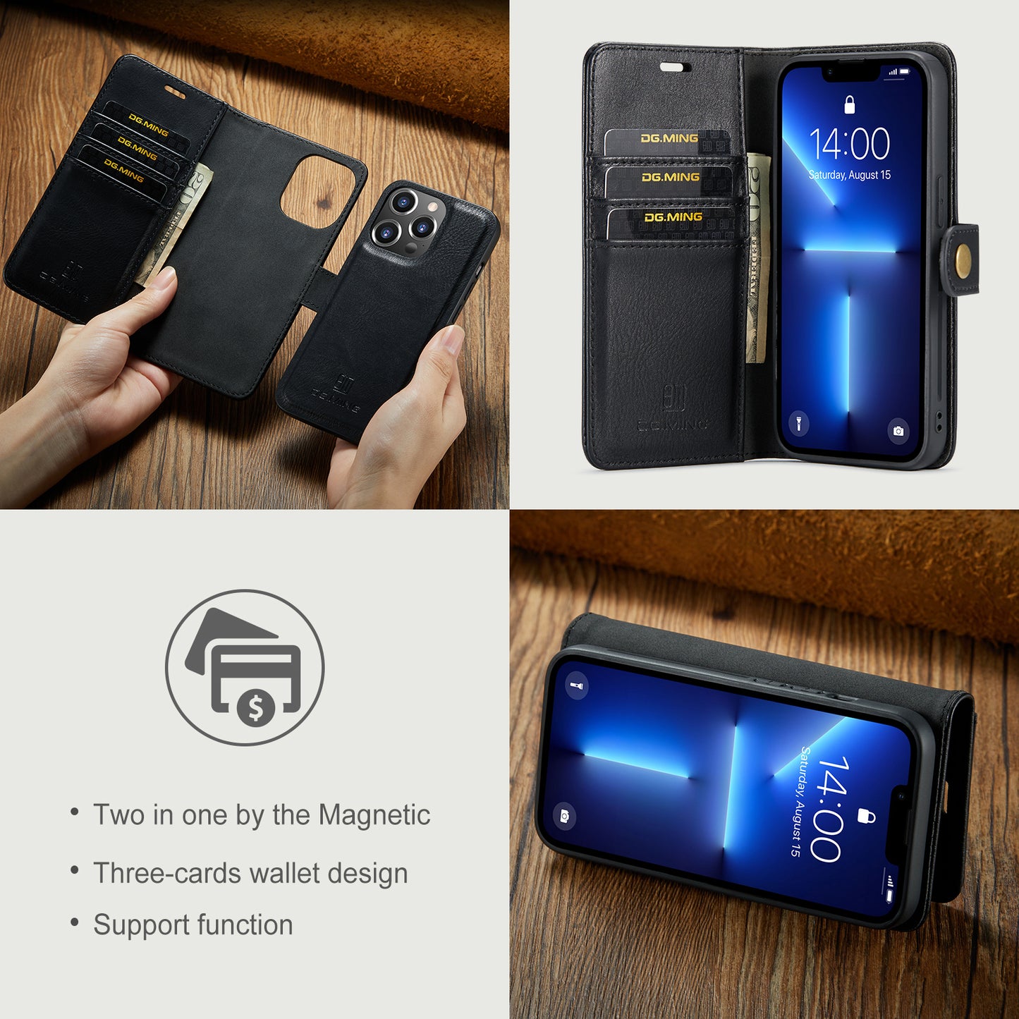 Wallet Detachable 2 In 1 Buckle iPhone 13 Pro Case Magnetic