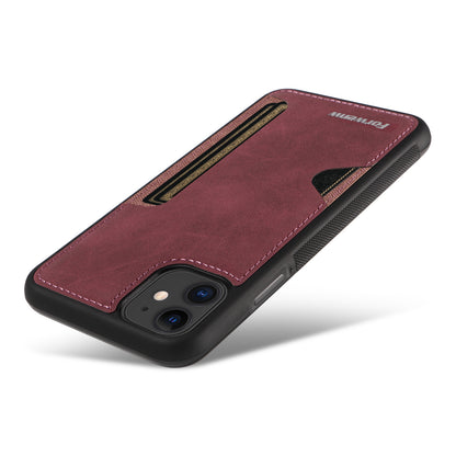 Insert Card Slot Leather Skin iPhone 11 Case Back