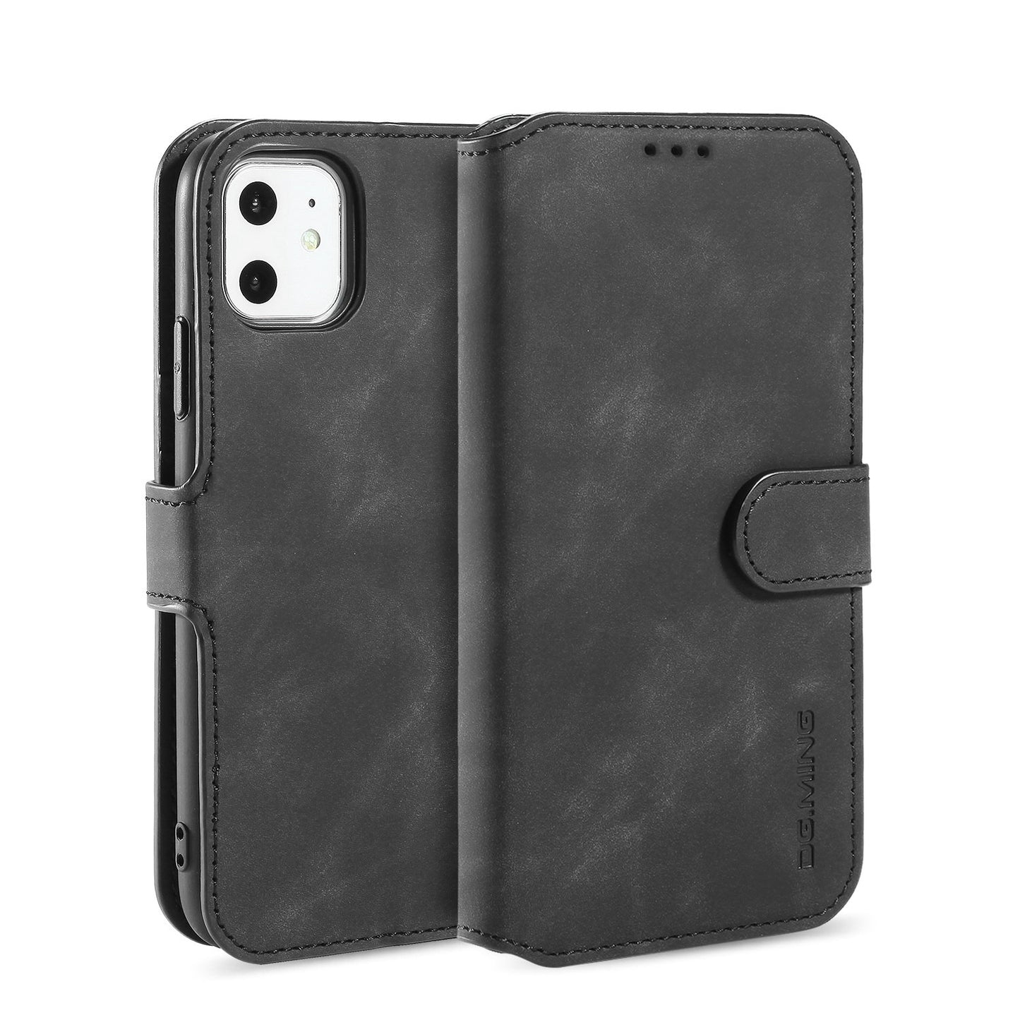 Retro Leather Edge iPhone 11 Case with Hand Strap