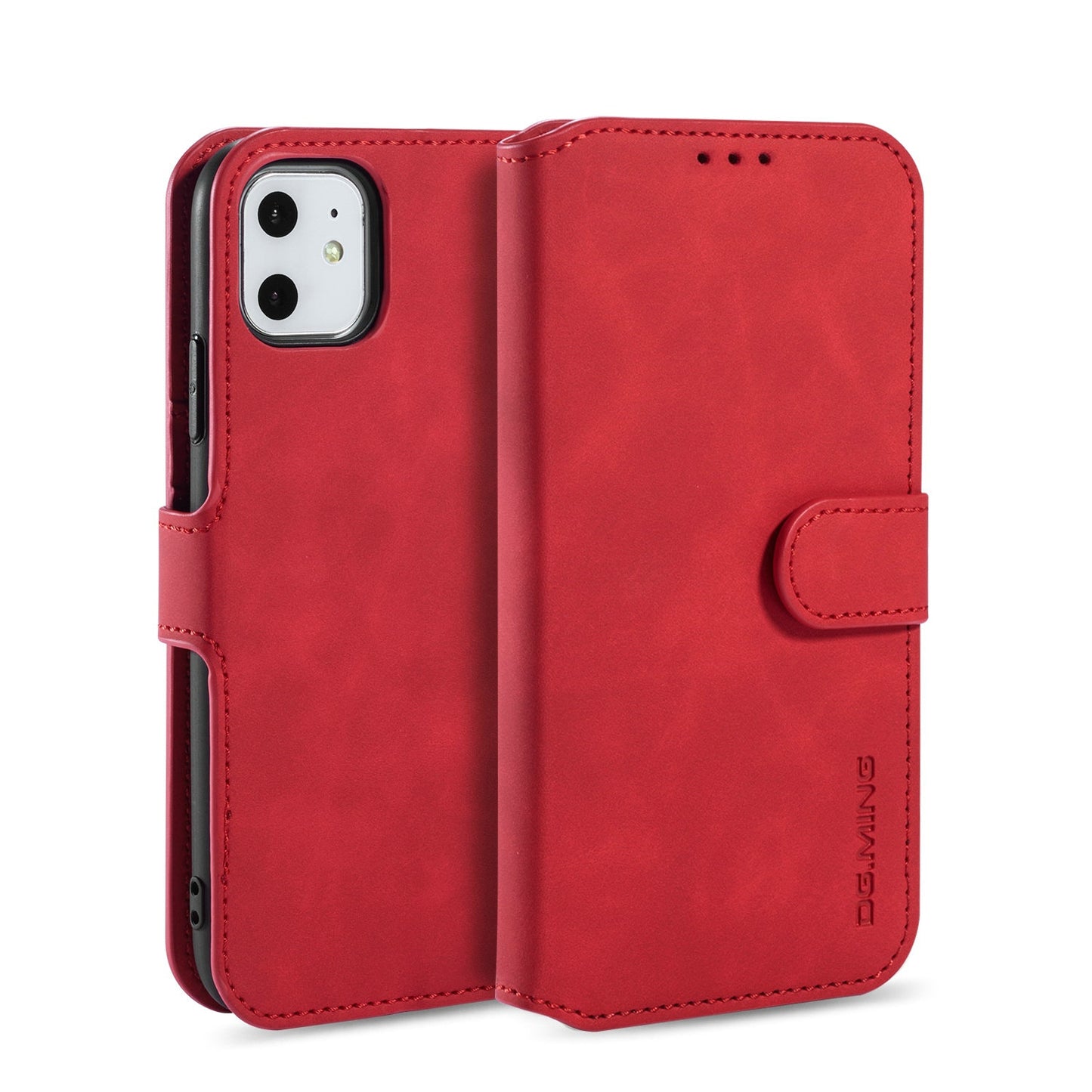 Retro Leather Edge iPhone 11 Case with Hand Strap