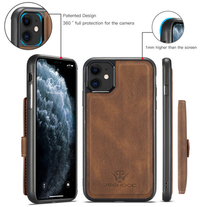 Magnetic Detachable Card Holder iPhone 11 Pro Case Leather Flip