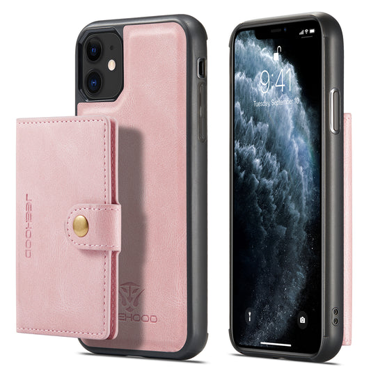 Magnetic Detachable Card Holder iPhone 11 Case Leather Flip