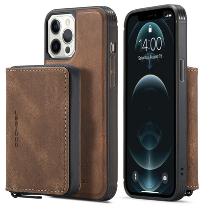 Magnetic Removable Zipper Wallet iPhone 11 Case Leather Back