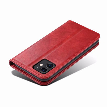 Calfskin Simple Wallet iPhone 11 Case RFID Magnetic