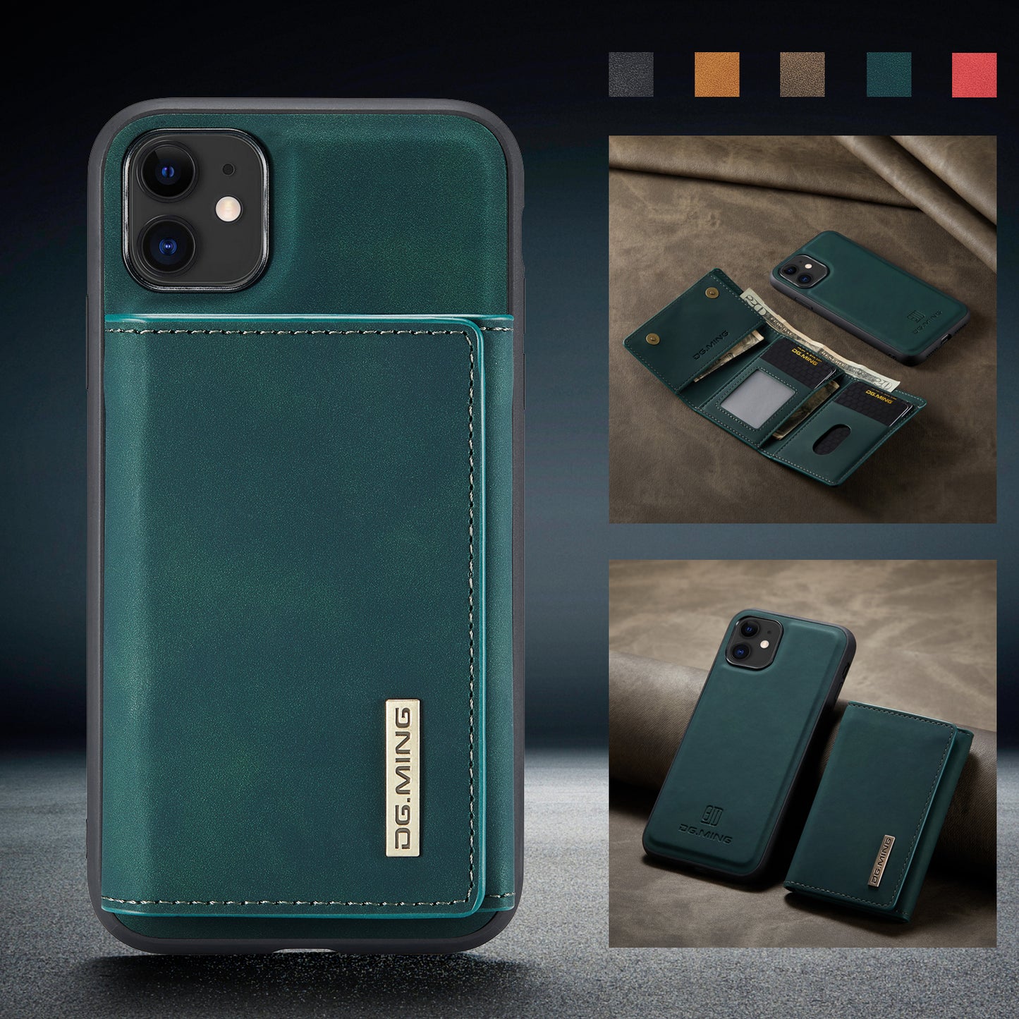 Retro Detachable Fold Wallet iPhone 11 Case Magnetic Clip